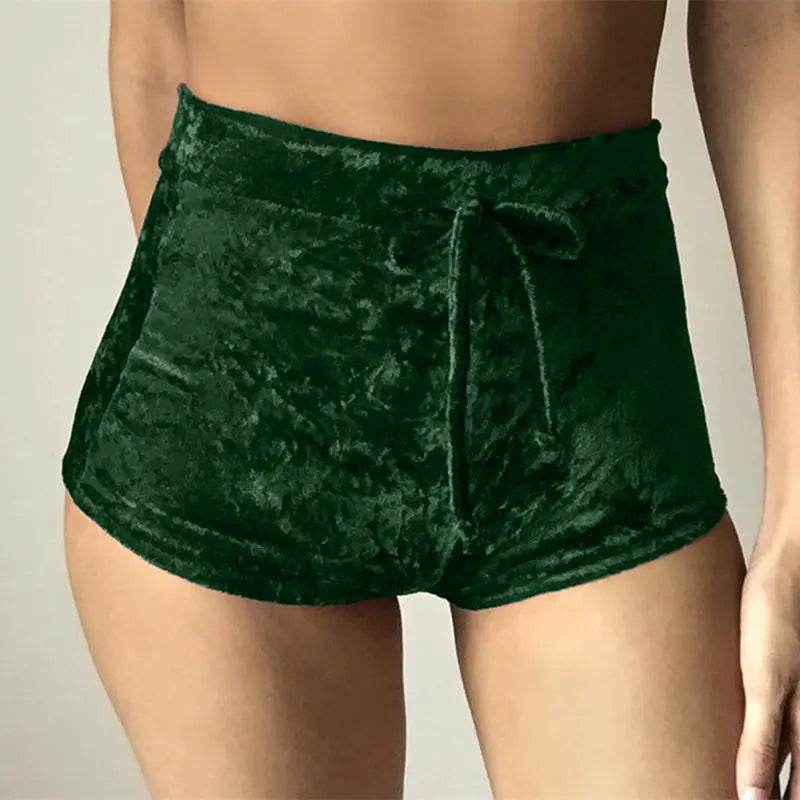 Fleece Drawstring Pleated Sports Shorts